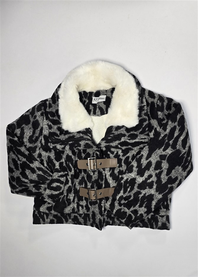 کت زنانه کوتاه پلنگی مدل 1