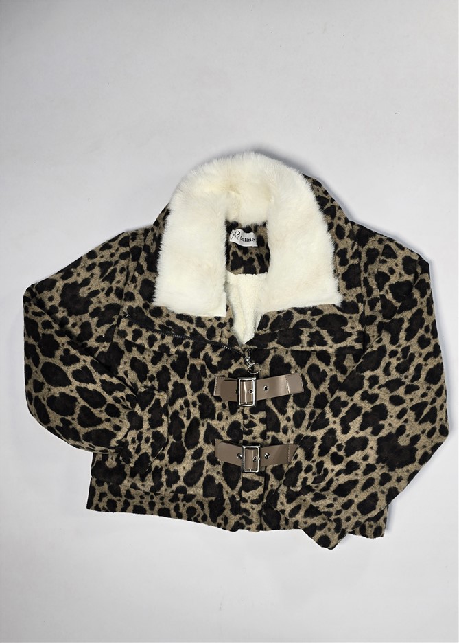 کت زنانه کوتاه پلنگی مدل 2